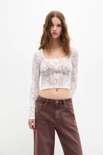 Top Manches Longues Dentelle - Pull&Bear - Modalova