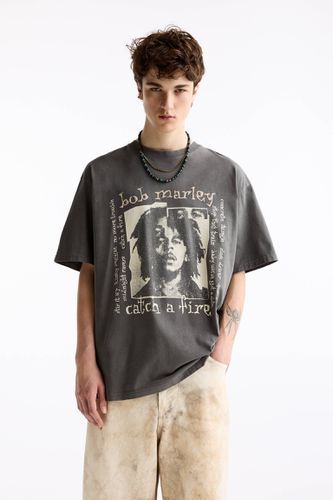 T-Shirt Bob Marley Délavé - Pull&Bear - Modalova