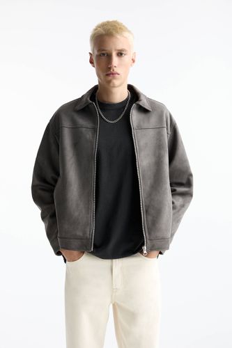 Veste En Suédine À Fermeture Éclair - Pull&Bear - Modalova