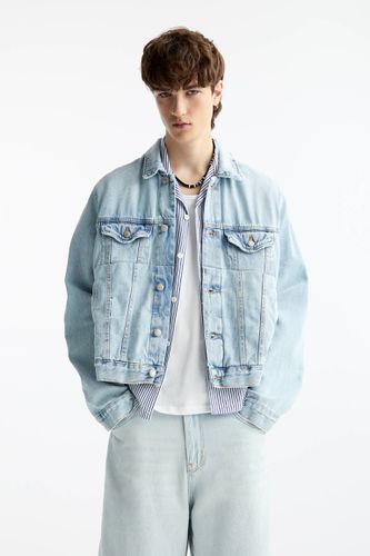 Veste Denim Boxy Cropped - Pull&Bear - Modalova