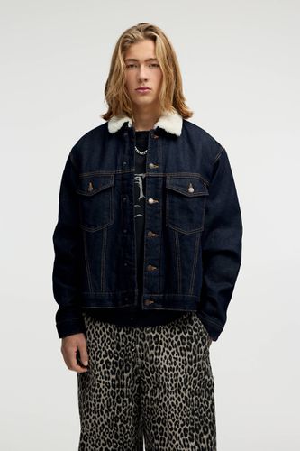 Veste Denim À Col En Fausse Fourrure - Pull&Bear - Modalova