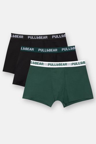 Pack 3 Boxers Avec Logo Vert - Pull&Bear - Modalova