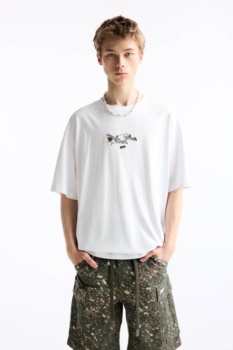 T-Shirt Stwd Broderie Requin - Pull&Bear - Modalova