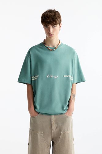 T-Shirt Vert La Création D’adam - Pull&Bear - Modalova