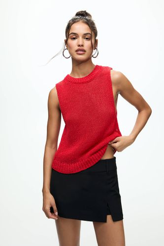 Top En Maille Rouge - Pull&Bear - Modalova