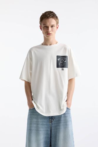 T-Shirt Blanc Poche Dragon - Pull&Bear - Modalova
