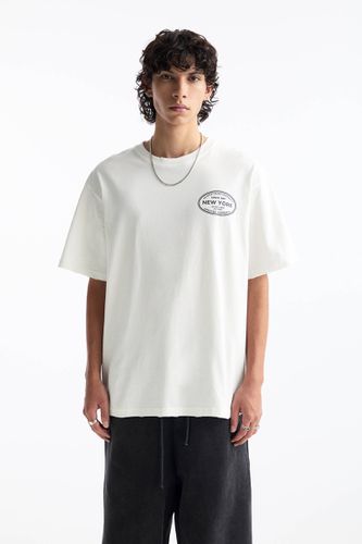 T-Shirt Blanc À Imprimé New York - Pull&Bear - Modalova