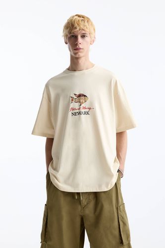 T-Shirt Imprimé Poisson Inscription - Pull&Bear - Modalova