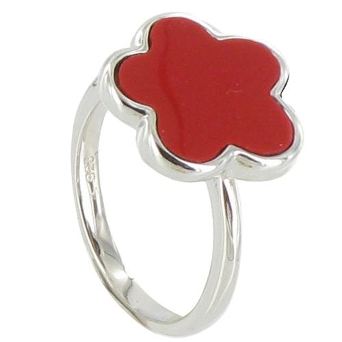 Bague Argent Chance et Corail - taille 54 - LES POULETTES BIJOUX - Modalova