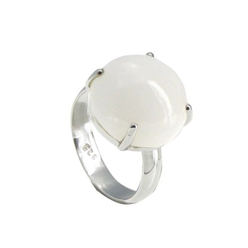 Bague Argent Pavé d'Agate Blanche Sertie - LES POULETTES BIJOUX - Modalova