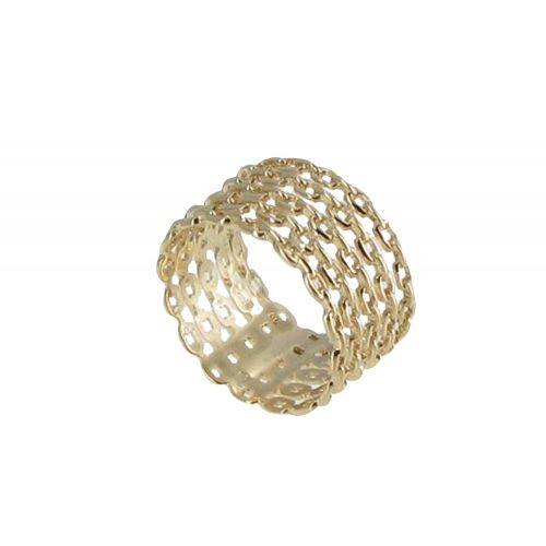 Bague Plaqué Or Tube de Chaines - LES POULETTES BIJOUX - Modalova