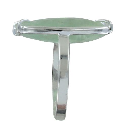 Bague Argent Rectangle de Prehnite Facetté - taille 50 - LES POULETTES BIJOUX - Modalova