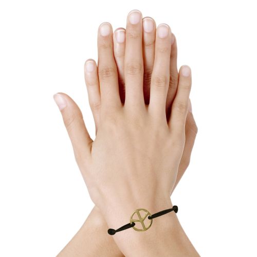 Bracelet Plaqué Or Signe Peace and Love Lien - LES POULETTES BIJOUX - Modalova