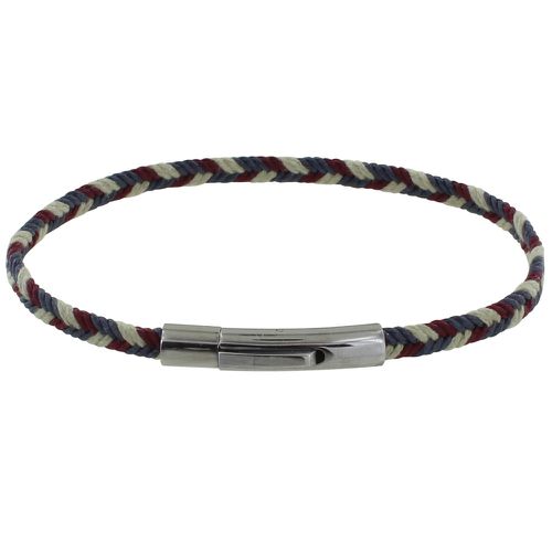 Bracelet Tresse en Coton Bleu Blanc Rouge - taille 19 cm - LES POULETTES BIJOUX - Modalova