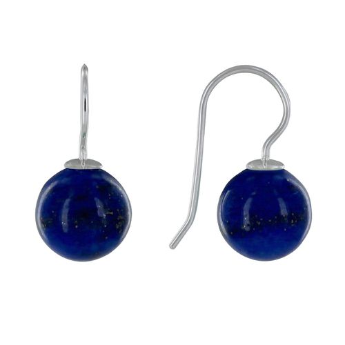 Boucles d'Oreilles Argent Billes de Lapis Lazuli - LES POULETTES BIJOUX - Modalova