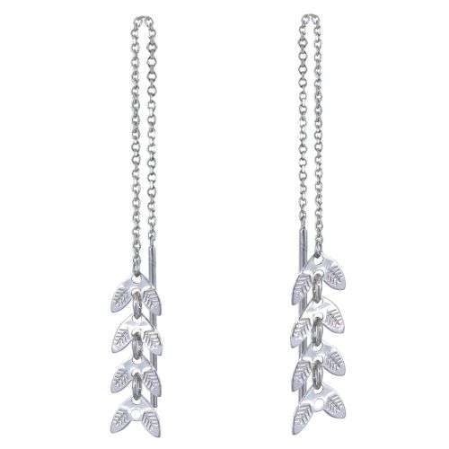 Boucles d'Oreilles Chainette 925 Rhodié Laurier - LES POULETTES BIJOUX - Modalova