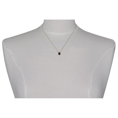 Collier Plaqué Ovale d'Agate Noire - LES POULETTES BIJOUX - Modalova