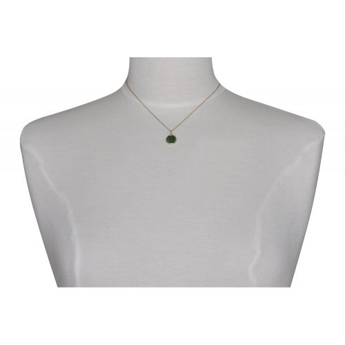Collier Plaqué Or Médaille Ronde Malachite - LES POULETTES BIJOUX - Modalova
