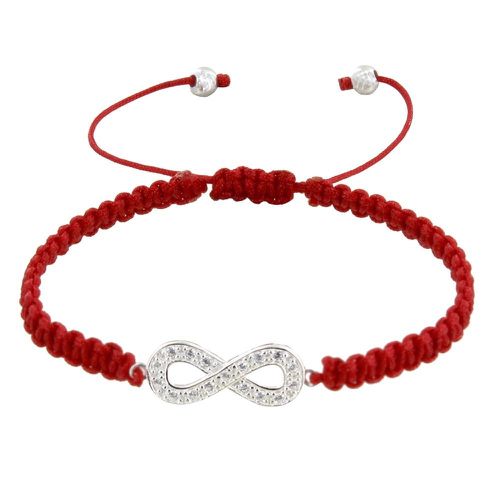 Bracelet Infini et Strass Lien Tréssé - Classics - Rouge - LES POULETTES BIJOUX - Modalova