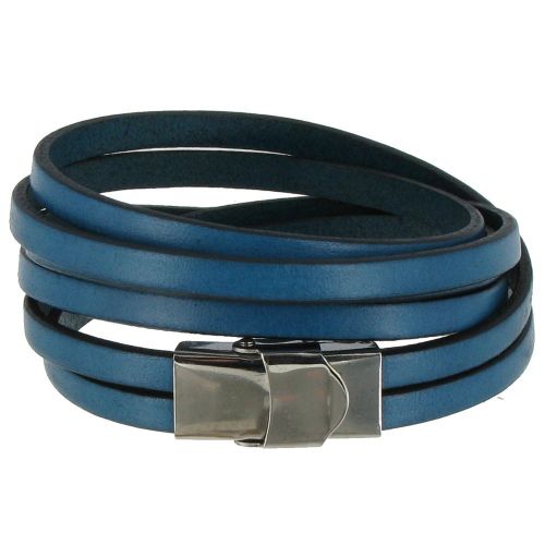 Bracelet Cuir et Fermoir Acier Inoxydable - Colors - Turquoise - LES POULETTES BIJOUX - Modalova