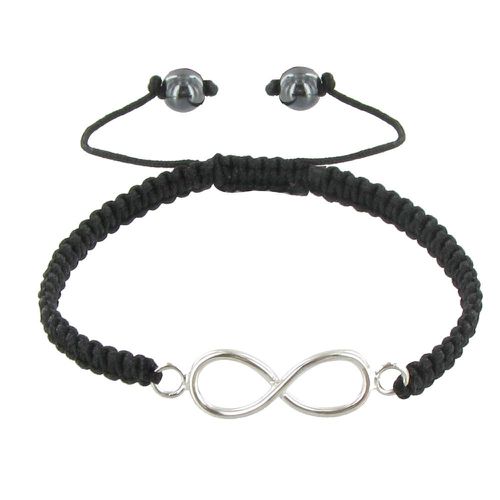 Bracelet Infini Lien Tréssé - Classics - Noir - LES POULETTES BIJOUX - Modalova