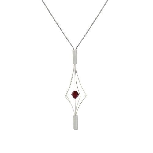 Collier Argent 925 Lanterne et Cristal - Petit Modèle - Rouge - LES POULETTES BIJOUX - Modalova