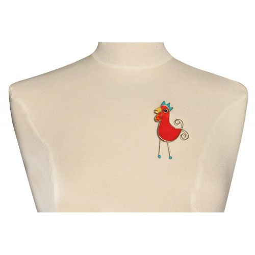 Broche Coq émaillée - LES POULETTES BIJOUX - Modalova