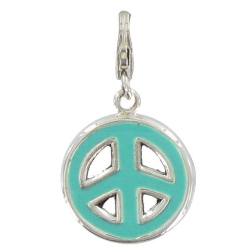 Charms Argent 925 Médaille Paix Emaillé - Classics - Vert d'E - LES POULETTES BIJOUX - Modalova