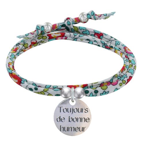 Bracelet Double Tour Lien Liberty et Médaille Toujours de Bonne Humeur Argent - Mult - LES POULETTES BIJOUX - Modalova