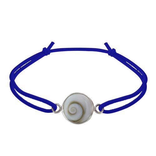 Bracelet Lien Elastique Oeil de Sainte Lucie Rond Argent 925 - Bleu - LES POULETTES BIJOUX - Modalova