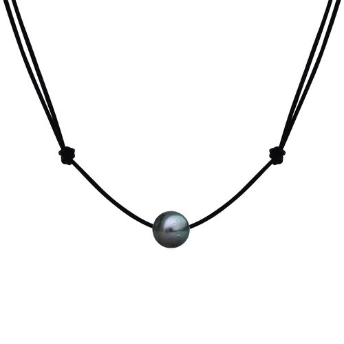 Collier Lien Perle de Tahiti - Noir - LES POULETTES BIJOUX - Modalova