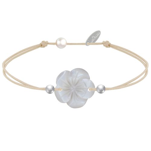 Bracelet Lien Fleur de Nacre Ivoire et Perles d'Argent - Classics - clair - LES POULETTES BIJOUX - Modalova