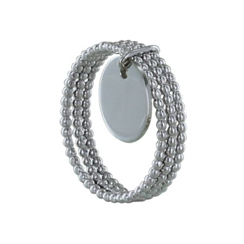 Bague 925 Triples Anneaux Billes et Médaille Ronde - LES POULETTES BIJOUX - Modalova