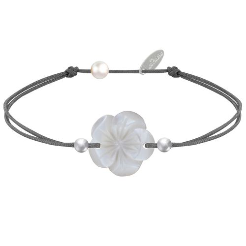 Bracelet Lien Fleur de Nacre Ivoire et Perles d'Argent - Classics - Gris - LES POULETTES BIJOUX - Modalova