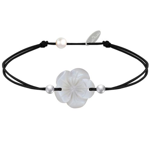 Bracelet Lien Fleur de Nacre Ivoire et Perles d'Argent - Classics - LES POULETTES BIJOUX - Modalova