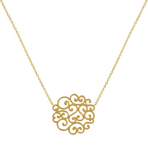Collier Plaqué Rosace Fleurie - LES POULETTES BIJOUX - Modalova