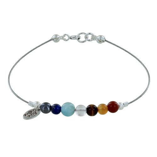 Bracelet Câbles 7 Chakras Perle d'Hématite - LES POULETTES BIJOUX - Modalova