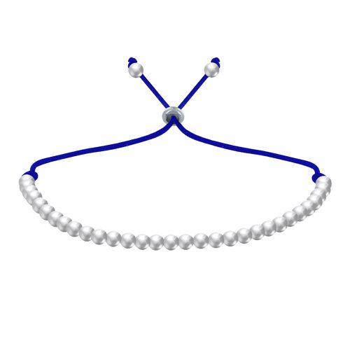Bracelet Lien Perles Argent - Bleu - LES POULETTES BIJOUX - Modalova