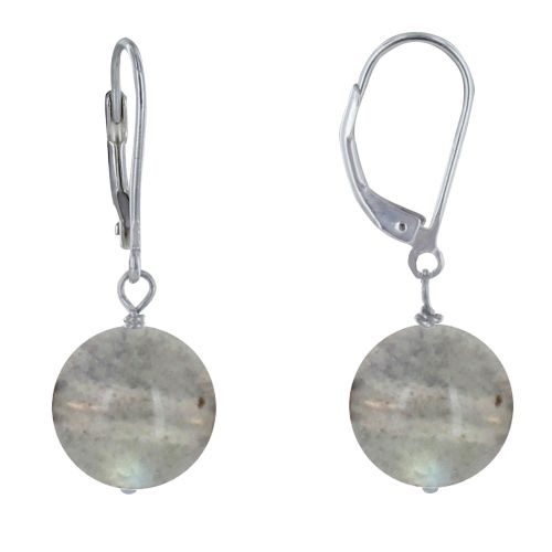 Boucles d'Oreilles Dormeuse Argent 925 et Perle de Labradorite - LES POULETTES BIJOUX - Modalova