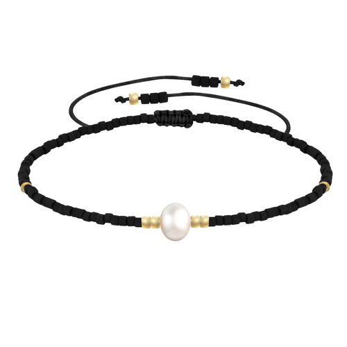 Bracelet Lien Perle d'Eau Douce Blanche et Petites Perles Mates - LES POULETTES BIJOUX - Modalova