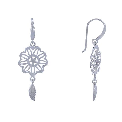 Boucles d'Oreilles Mandala et Plume - LES POULETTES BIJOUX - Modalova