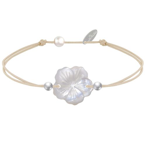 Bracelet Lien Fleur de Nacre Ivoire et Perles d'Argent - Classics - clair - LES POULETTES BIJOUX - Modalova