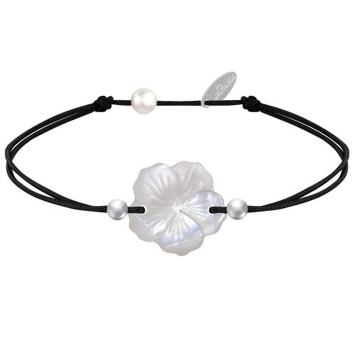 Bracelet Lien Fleur de Nacre Ivoire et Perles d'Argent - Classics - LES POULETTES BIJOUX - Modalova