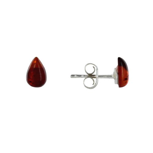 Boucles d'Oreilles Clous Argent 925 Petite Goutte d'Ambre - LES POULETTES BIJOUX - Modalova