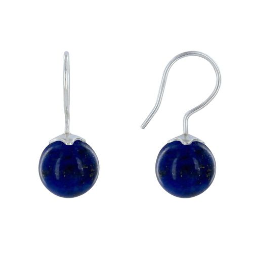 Boucles d'Oreilles Argent Billes de Lapis Lazuli - LES POULETTES BIJOUX - Modalova