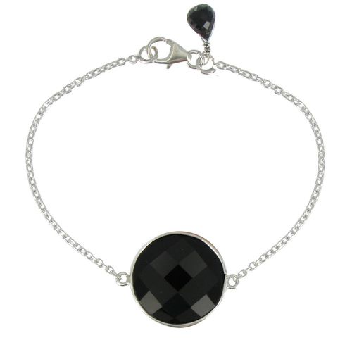 Bracelet Argent Pavé Facetté d'Onyx - LES POULETTES BIJOUX - Modalova