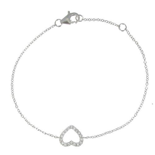 Bracelet Coeur de Strass Ajouré - LES POULETTES BIJOUX - Modalova