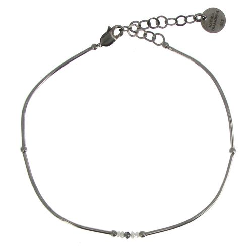 Bracelet Argent 925 4 Diamants Blancs et 1 Diamant - LES POULETTES BIJOUX - Modalova