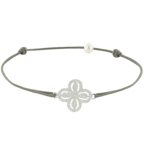 Bracelet Lien Argent 925 Fleur de Strass - Classics - LES POULETTES BIJOUX - Modalova
