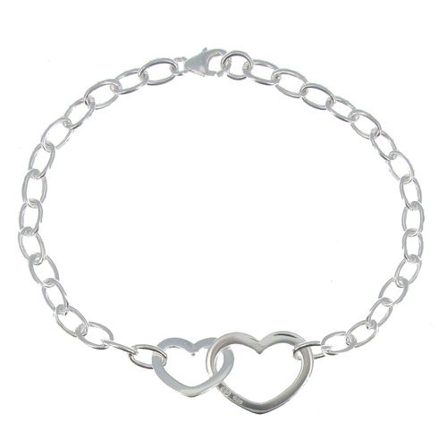 Bracelet Argent Double Coeurs - LES POULETTES BIJOUX - Modalova